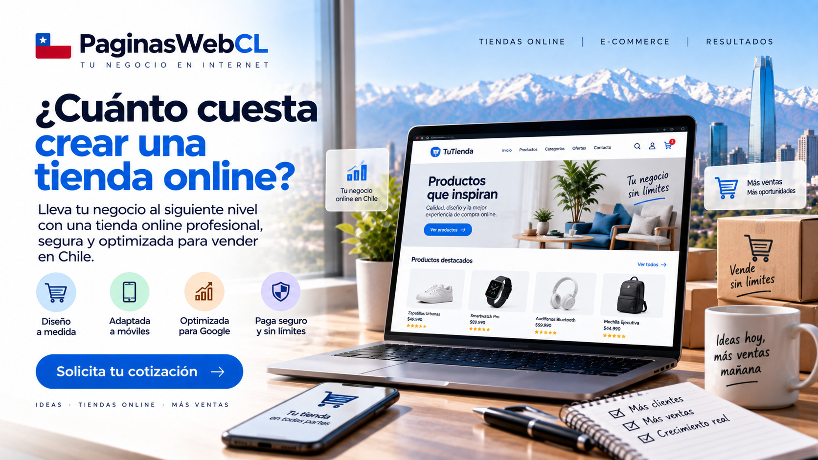 Precio crear tienda online en Chile profesional