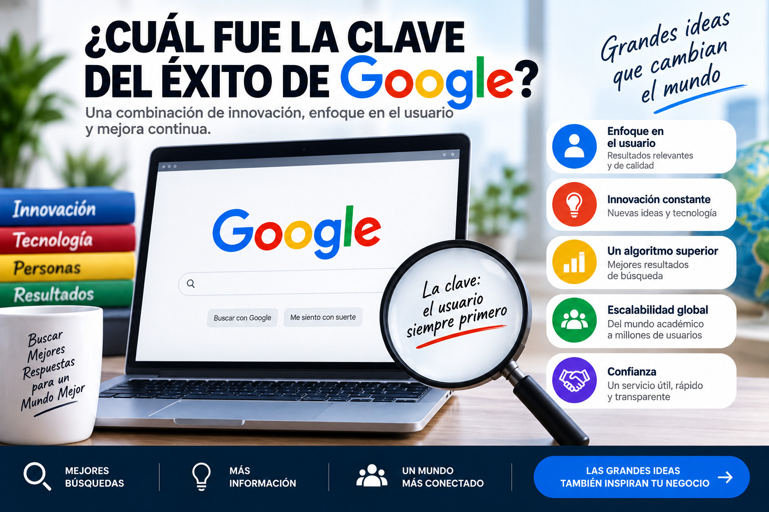 ¿Cuál fue la clave del éxito de Google? Innovación, visión y algoritmos SEO
