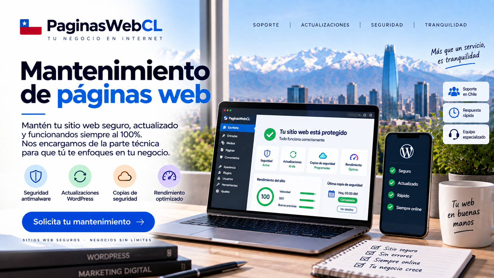 Servicio de Mantenimiento de Paginas Web en Chile Soporte Tecnico