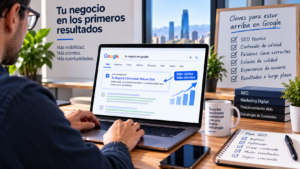 Cómo estar arriba en Google y mejorar el posicionamiento de tu web Cómo estar arriba en Google con SEO, contenido de calidad y optimización de una página web