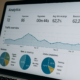 panel de analytics con graficos de trafico web en tiempo real medicion de visitas usuarios y rendimiento para optimizacion