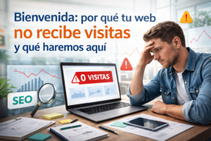 aprendiendo cómo identificar problemas de SEO, indexación y visibilidad en Google mostrando análisis SEO, métricas de tráfico y diagnóstico inicial de un sitio web