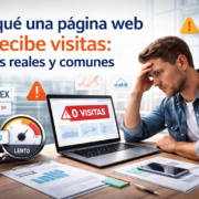 mostrando causas reales como problemas de indexación, lentitud del sitio y errores de SEO