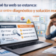 Página web estancada sin crecimiento, mostrando la diferencia entre diagnóstico técnico y solución real para aumentar tráfico orgánico