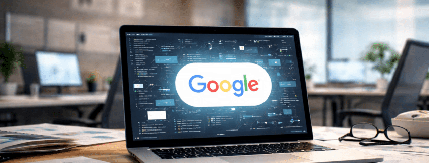 Estructura interna de un sitio web profesional mostrando cómo Google interpreta entidades, servicios y relaciones entre páginas de una empresa